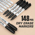 Dry Erase Markers, 148 Pack Bulk Black Fine Tip Markers for School, Office, Home Use