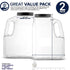 Stock Your Home 128 Ounce Wide Mouth Gallon Jugs (2 Pack) - Clear Plastic Oblong Containers with Handle for Home,