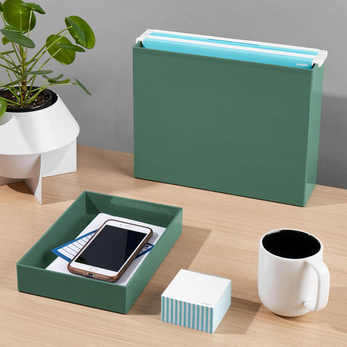 Poppin Stackable Medium Accessory Tray - Modular Lacquer Desk Trays for Office Organization