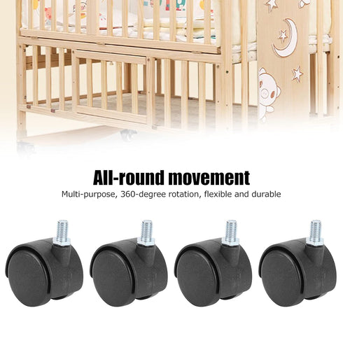 4 Packs Swivel Casters, 1.5 in Heavy Duty Replacement Wheels for Furniture, Cabinet, Office Chair
