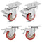 3 Inch Industrial Heavy Duty Swivel Caster Wheels, Set of 4 with Brake, Load Capacity 1600lbs for Various Applications