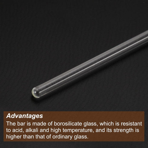 MECCANIXITY 3.3 Borosilicate Glass Stick, 9.84" Length, 5mm Dia Stir Rod Mixing Tools for Lab Kitchen (3Pcs)