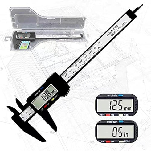 Digital Calipers, Electronic Measuring Tool with LCD Screen, 0-6" Caliper for Jewelry Measurement and 3D Printing