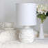 LT1171-OFF 13.78" Simple Designs Chic Glow Marble Inspired Concrete Table Lamp with Fabric Shade, for Bedroom, Office