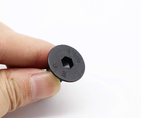 binifiMux 10pcs M10 x 20mm Black Flat Hex Socket Cap Bolts 10.9 Grade Alloy Steel