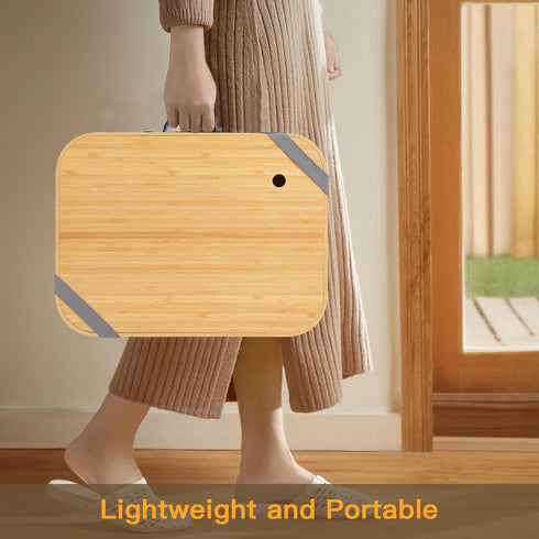 Mayjoy Bamboo Lap Desk with Storage, Cover Removable Lap Desk for Lap, Computer Laptop Stand on Lap, Work on Bed