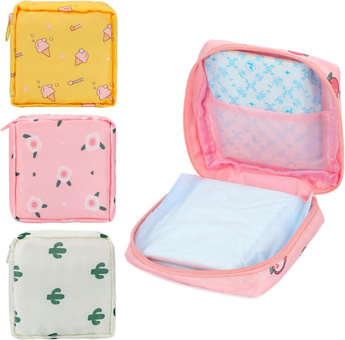 KALIONE 4 Pieces Sanitary Napkin Storage Bag, Period Bag, Period Pouch, Feminine Menstrual