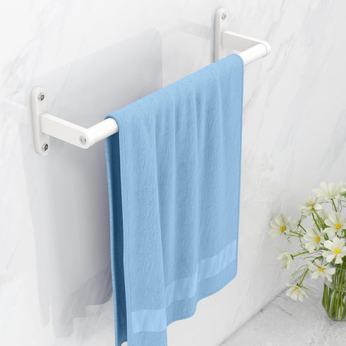 White Towel Bar 16 Inch, KLJKPA Heavy Duty Towel Bar for Bathroom Wall Hanging Bath Towels