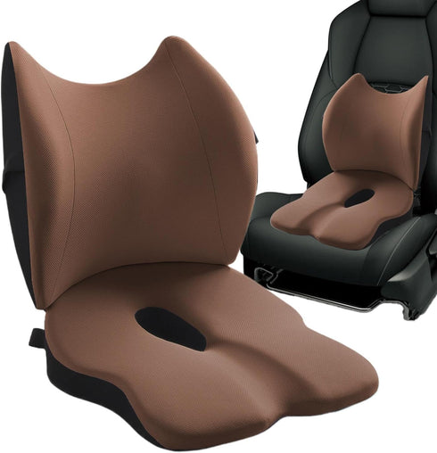 Generic Ergonomic Memory Foam Seat Cushion - Orthopedic Back Support Pillow, Coccyx Seat Cushion with Lumbar Support