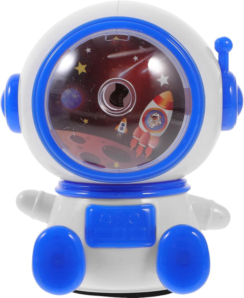 SEWACC Hand Crank Pencil Sharpener Cartoon Astronaut Spaceman Shaped Manual Pencil Sharpener for Colored Pencil Makeup Pencils Blue by SEWACC