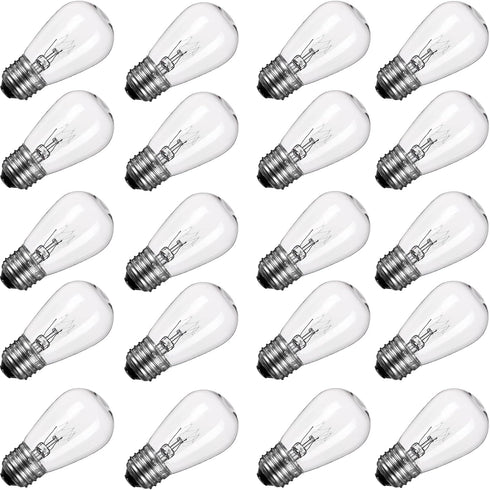 S14 Incandescent Edison Light Bulbs - 11W Vintage Clear Glass Bulbs with