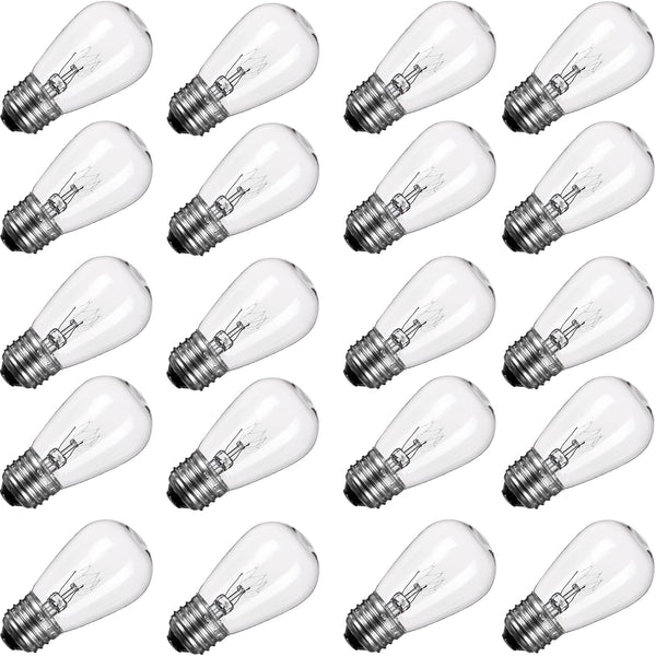 S14 Incandescent Edison Light Bulbs - 11W Vintage Clear Glass Bulbs with