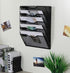 EasyPAG 5 Pocket Wall File Holder - Mesh Hanging Organizer for Mail Paper, Vertical File Folder Holder, Black
