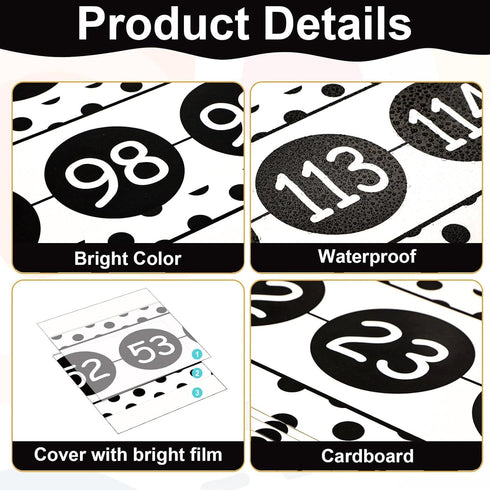 Number Line for Classroom Wall, Black and White Polka Dot Bulletin Board for Students Math Learning Decor Strips