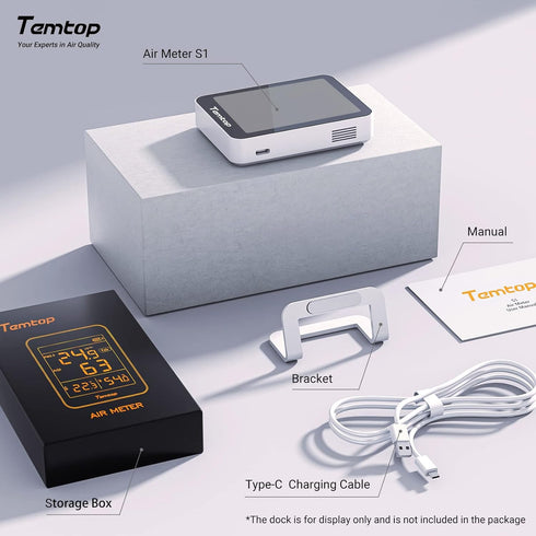 PM2.5, 60-Day Temtop Smart Air Quality Monitor with Indoor Thermometer & Thermo-Hygrometer AQI, Temperature