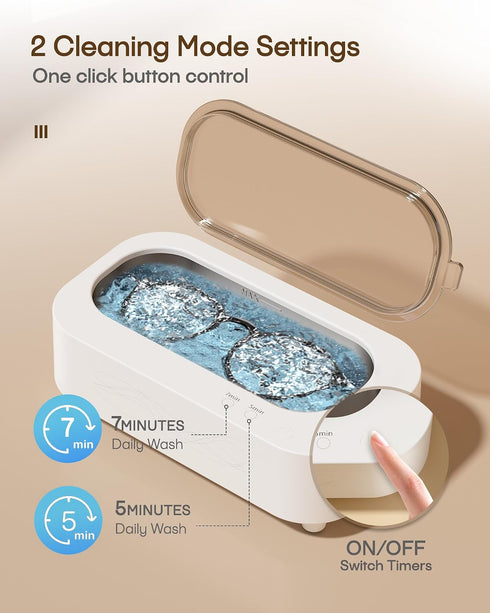 48KHz 2 Modes/360Deep Clean,350ML/12OZ 304 Professional Ultrasonic Cleaner, Ultrasonic Jewelry Cleaner