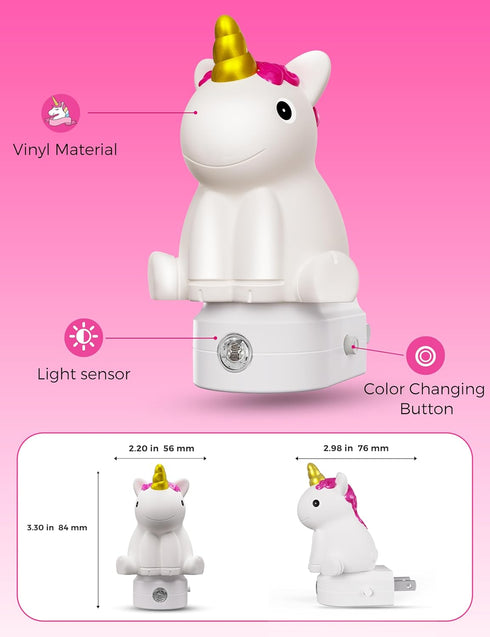 L LOHAS LED Plug-in Night Light for Kids, Cute Color Changing LED Night Light with Dusk to Dawn Sensor, Christmas
