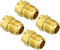 PATIKIL 1/2 SAE Male Thread Brass Flare Tube Fitting, 4 Pack Pipe Adapter Connector for HVAC Plumbing