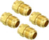 PATIKIL 1/2 SAE Male Thread Brass Flare Tube Fitting, 4 Pack Pipe Adapter Connector for HVAC Plumbing