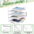 Harloon 4 Tier Acrylic Paper Tray, Stackable Letter Tray for Organizing, Clear Trays for Office Storage