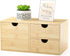 Bamboo Desk Organizer with Drawers, Mini Tabletop Storage Container for Home Office, No Assembly Required