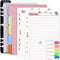 Rancco A5 Planner Inserts To Do List, 90 Pages Colorful 6-Ring Loose-leaf Refills with Binder Divider, Zipper Pouch,