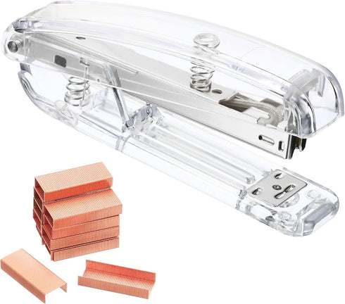 PATIKIL Acrylic Stapler Set, Portable Manual Effortless Desktop Stapler with 2000 Pcs 24/6 Staples for Home Office