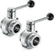 Leingar 2 Pack 1Inch Tri Clamp Butterfly Valve, Sanitary 304 Stainless Steel Manual