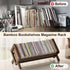 Bamboo Desktop Bookshelf, Large Retro Brown Rack for Books, Magazines, Files, Tabletop Storage