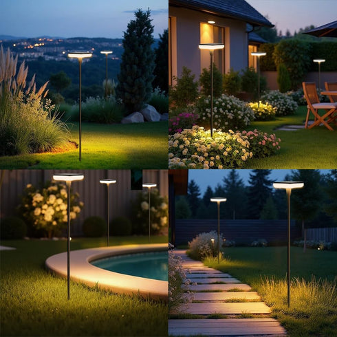 ifofo 4 Pack 30" Ip65 12H Solar Garden Lights Outdoor Tall Solar Pathway Lights Waterproof for Outside Up to Bright