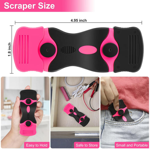 THINKWORK Razor Blade Scraper - Pink Gift for Women, 2-in-1 Tool Set with 20Pcs Razor Blades