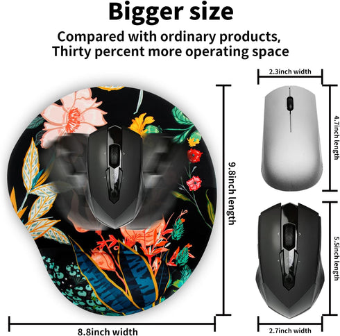 Ergonomic Mouse Pad with Wrist Support, Comfortable Non-Slip PU Base for Home Office Gaming and Pain Relief