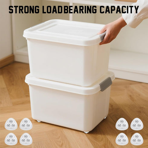 KINYFY 8 360 Pcs White Self Adhesive Caster Wheels Stainless Steel Universal Wheel Roller Degree Rotation Sticky Pulley