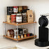 FMOACEN 2-Tier Counter Countertop Bathroom Organizer Wooden Bathroom Shelf for Makeup Skincare Perfume and Spices