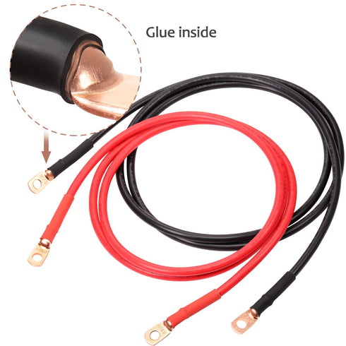 Maxdot 10 Pack UL Test Wire Lugs - 8 Gauge Stud Ring Terminals, Heavy Duty Copper Crimp Lugs for Welding Cable, Bare