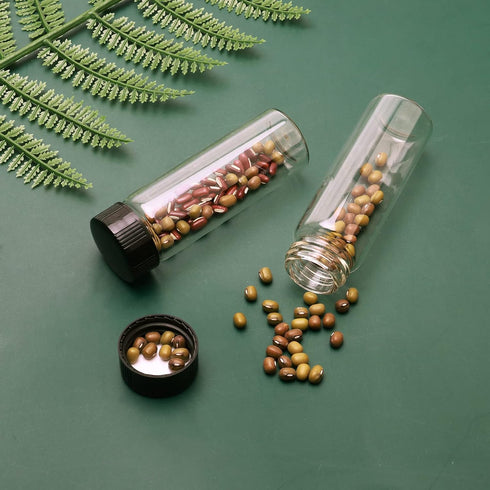 12 Pack Glass Vials 30ml with Screw Caps, Borosilicate Glass Bottle Lab Vial