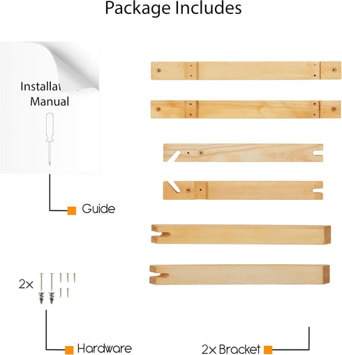 Set 2 Rustic State Palma Wall Mount Wood Triangle Sconce Bracket for Plug in Hanging Pendant Light Lamp Cord Kit