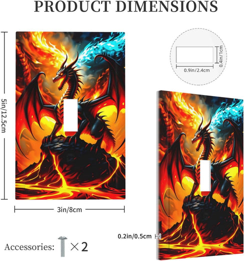 HTSAHKV 3 5 Inch Dragon Wall Plate Light Switch Cover Single Gang Outlet Faceplate Print Plate Cover X