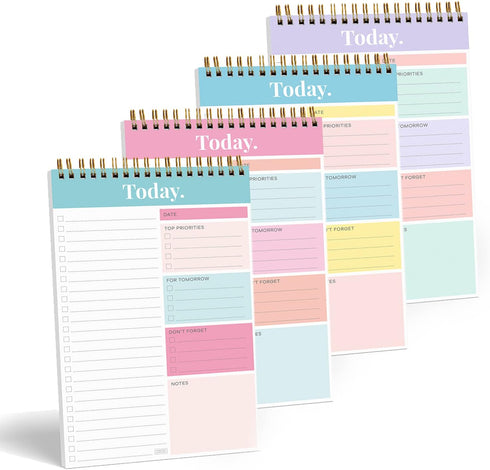 S&O Daily Planner Notepad for Productivity, 52 Page Daily To Do Planner, Undated Organizer, Coiled Daily Task Planner
