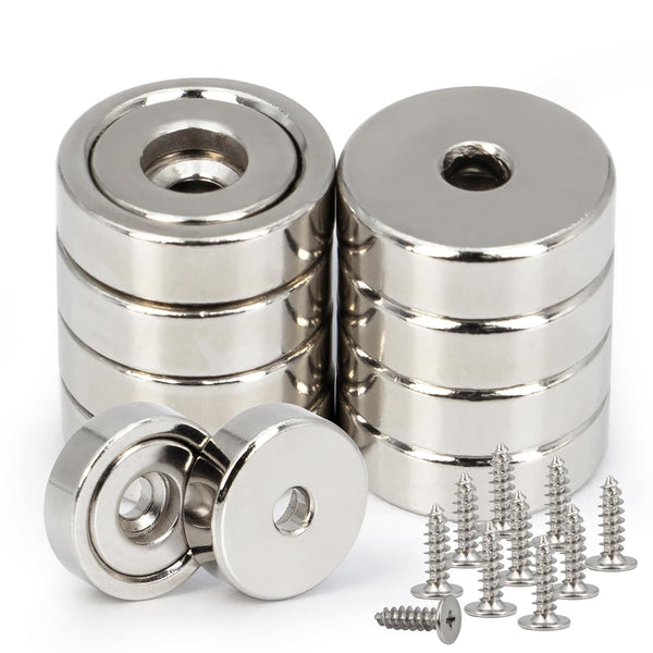 DUGUJIUJIAN Round Base Rare Earth Neodymium Pot Magnets,for Industrial Purposes Heavy Duty,Size 0.63"*0.2"