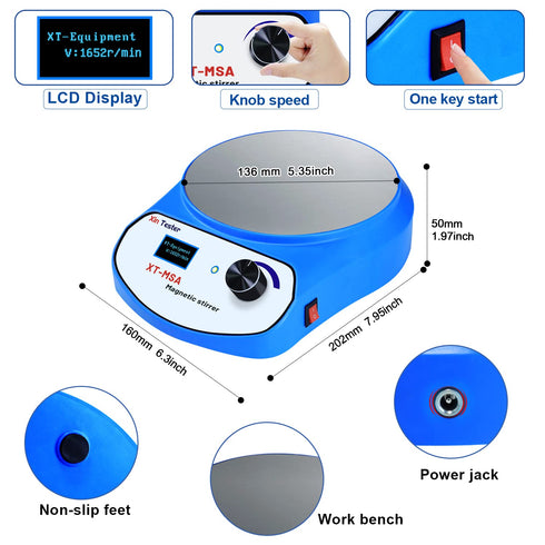 3000ml LED Digital Magnetic Stirrer, Stainless Steel Magnetic Mixer with Stir Bar for Sauces, Yeast Starters, Paint,