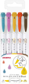 Zebra Highlighter Mildliner Brush, Refined Color 5 Colors Set, WFT8-5C-RC