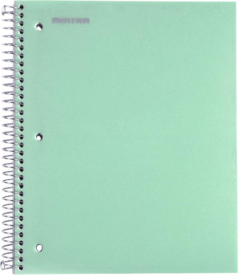 Mintra Office Durable Spiral Notebooks – 3 Subject, Lavender, Sage Green, Salmon, Wide Ruled, 3 Pack