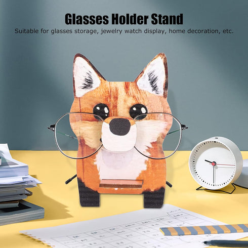 Asixxsix Animal Eyeglass Holder, Cute Wooden Creative Glasses Holder with Animal Shaped Design Decorative Exquisite