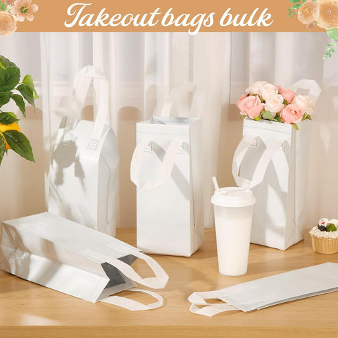 100 4.7 11 4 Inches Windyun Pcs Insulated Take Away Bags Bulk Disposable Insulated Lunch Bags for Food Takeaways Coffee