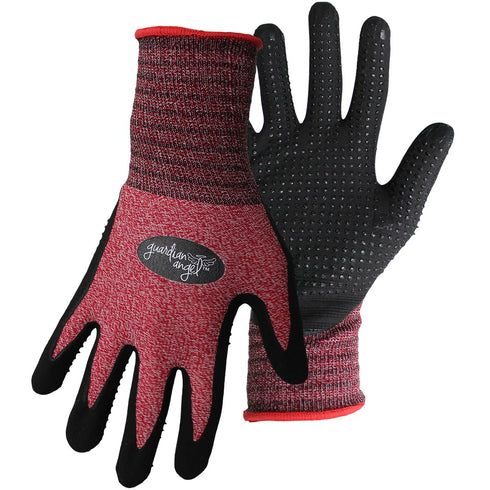 Boss Unisex Guardian Angel Dotted Nitrile Palm, Superior Grip, Abrasion Resistant, 1-Pack, Small (8444S), Purple/Red/Black