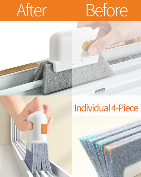 8PCS Window Sill Cleaner Tool - Hard Bristle Crevice Cleaning Brush, Multifunctional Gap Scrub Brush, Window, Home
