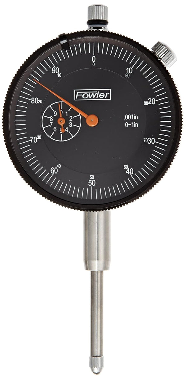 Fowler 52-520-109-0 Adg Dial Indicator with 0-1" Measuring Range, Black
