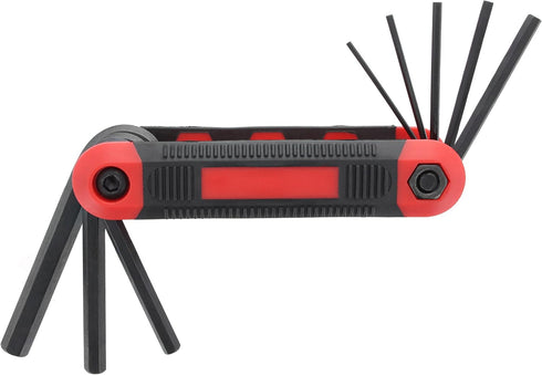 Allen Wrenches Sets, Red Folding Metric Hex Key Socket Set (8-Piece)
