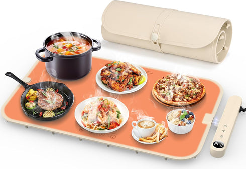 Food Warming Mat for Food Detachable, Upgrade High-tech Graphene Heating Fast Full